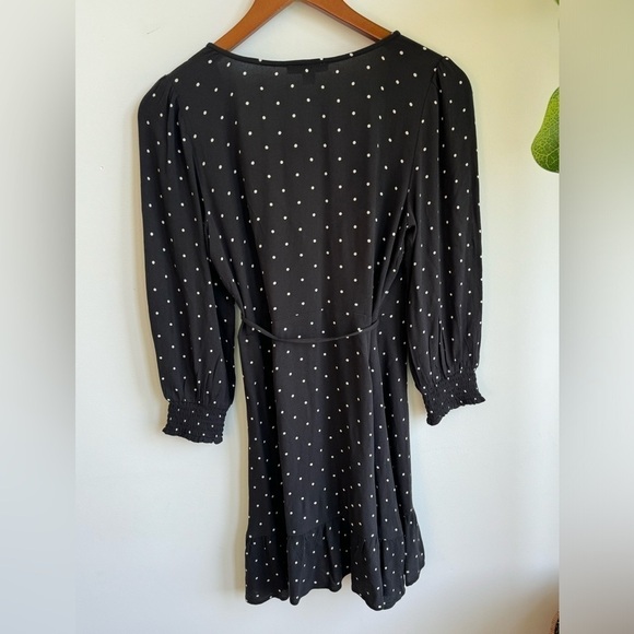 NWT American Eagle Black Polka Dot Wrap Mini Dress Size M - Picture 6 of 6